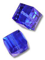 Кристалл Сваровски (Swarovski) кубик 4 мм, цвет - Sapphire