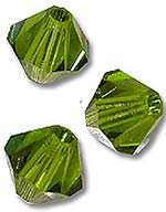 Кристалл Сваровски (Swarovski) биконус 10 шт. Цвет – оливковый (Oviline)
