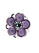 Кулон-коннектор с кристаллами Сваровски (Swarovski) Цветок фиолетовый (танзанит)