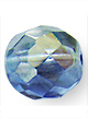 Бусины стеклянные (Чешское стекло) граненые, круглые, 10 мм. Цвет – синий с золотом