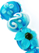Бусины стеклянные лэмпворк, набор \"Орхидеи средние голубые\"