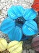 Бусины стеклянные лэмпворк (lampwork) Орхидея средняя голубая